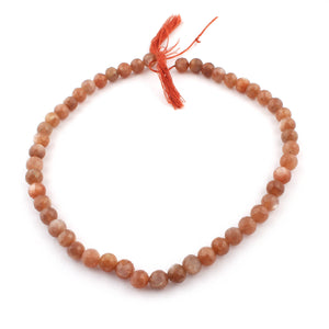1 Strand Peach Moonstone Faceted Round Ball Beads - Roundel Beads 7mm 13 Inches BR2639 - Tucson Beads