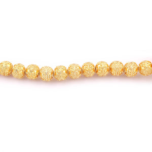 1 Strand 24k Gold Plated Designer Copper Casting Round Ball Beads - 13mm- Jewelry Making - 8 Inches GPC039 - Tucson Beads