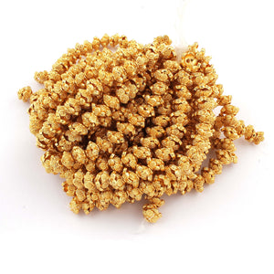 1 Strand 24k Gold Plated Designer Copper Casting Half Cap Beads - Jewelry Making- 9mmx4mm 8.5 Inches GPC040 - Tucson Beads