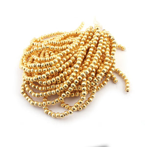 2 Strands 24k Gold Plated Copper Casting Melon Beads - 5mm - Jewelry Making - 8.5 Inches GPC151 - Tucson Beads
