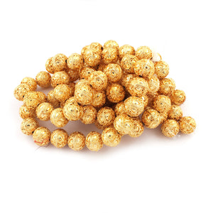 1 Strand 24k Gold Plated Designer Copper Ball Beads - Jewelry - 15mm 7.5 Inches GPC065 - Tucson Beads