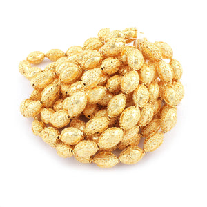 1 Strand 24k Gold Plated Designer Copper Casting Melon Beads - Jewelry - 19mmx13mm 8 Inches GPC540 - Tucson Beads