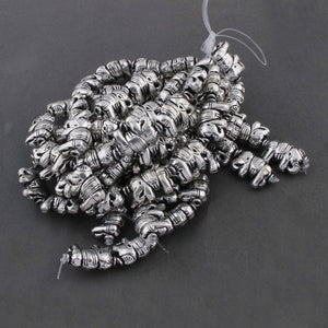 1 Strand Oxidized Silver Plated Designer Copper Casting Elephant Beads - Jewelry- 18mmx12mm 8 Inches GPC153 - Tucson Beads