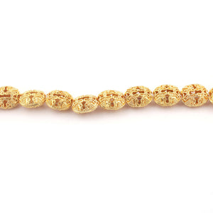 1 Strand 24k Gold Plated Designer Copper Casting Oval Beads - Jewelry Making - 16mmx14mm 8 Inches GPC015 - Tucson Beads
