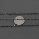5 Feet Iolite and Gold Pyrite Black Wire  Wrapped Beaded Chain - Iolite Beads in Black wire wrapped chain Bdb033 - Tucson Beads