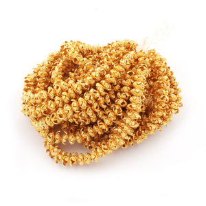 1 Strand 24k Gold Plated Designer Copper Casting Half Cap Beads - Jewelry - 8mmx3mm 8 Inches GPC485 - Tucson Beads