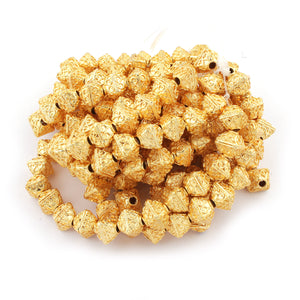 1 Strand 24k Gold Plated Designer Copper Casting Cushion Shape Beads - Jewelry Making- 13mmx12mm 8 Inches GPC045 - Tucson Beads