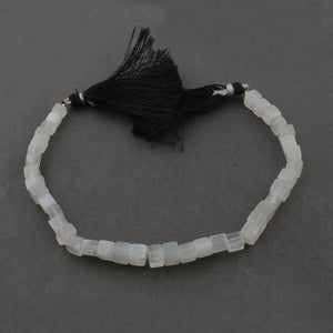 1 Strand Excellent Quality White Moonstone Smooth Cube Briolettes 8 Inches 6mmx6mm BR2832 - Tucson Beads