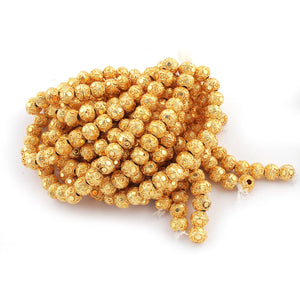 1 Strand 24k Gold Plated Designer Copper Casting Round Shape Beads - 9mm - Jewelry - 8 Inches GPC134 - Tucson Beads