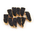 9 Pcs Black Agate 24K Gold Plated Horn Shape Sparkle Druzy Single Bail Pendant 32mmx11mm-36mmx12mm DRZ059