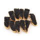 10 Pcs Black Agate 24K Gold Plated Horn Shape Sparkle Druzy Single Bail Pendant 32mmx11mm-36mmx12mm DRZ059 - Tucson Beads