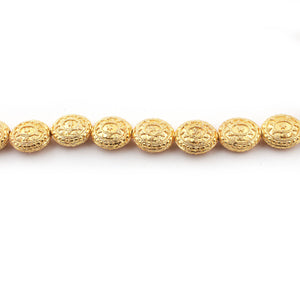 1 Strand 24k Gold Plated Designer Copper Casting Oval Flower Beads - Jewelry - 19mmx17mm 8 Inches GPC471 - Tucson Beads
