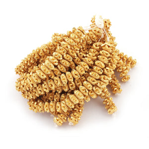 1 Strand 24k Gold Plated Designer Copper Casting Half Cap Beads - Jewelry - 9mmx3mm 8.5 Inches GPC320 - Tucson Beads