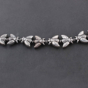 1 Strand Oxidized Silver Plated Designer Copper Casting Bee Beads - 17mmx17mm - Copper Jewelry - 8 Inches GPC010 - Tucson Beads