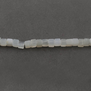 1 Strand Excellent Quality White Moonstone Smooth Cube Briolettes 8 Inches 6mmx6mm BR2832 - Tucson Beads