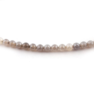 1 Strands Shaded Gray Moonstone Silver Coated Faceted Round Bead - Roundel Beads 10mm 14 Inches BR2698 - Tucson Beads