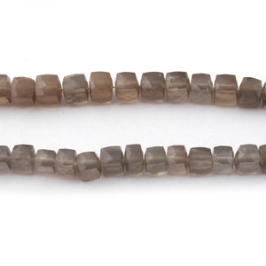 1 Strand Gray moonstone Faceted Cube Briolettes- Box Shape Beads 6mmx5mm-7mmx6mm 8 Inches BR2602 - Tucson Beads