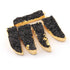 5 Pcs Black Agate 24K Gold Plated Horn Shape Sparkle Druzy Single Bail Pendant 37mmx14mm-40mmx14mm DRZ123