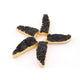 5 Pcs Black Agate 24K Gold Plated Horn Shape Sparkle Druzy Single Bail Pendant 36mmx13mm-40mmx13mm DRZ127 - Tucson Beads