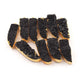 10 Pcs Black Agate 24K Gold Plated Horn Shape Sparkle Druzy Single Bail Pendant 35mmx11mm-41mmx13mm DRZ060 - Tucson Beads