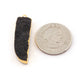 10 Pcs Black Agate 24K Gold Plated Horn Shape Sparkle Druzy Single Bail Pendant 35mmx11mm-41mmx13mm DRZ060 - Tucson Beads