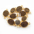 10 Pcs Mystic Brown Druzy Druzzy Drusy Bezel Oval 925 Sterling Vermeil Double Bail Connector 15mm-17mm SS214