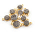 10 Pcs Mystic Titanium Druzy Druzzy Drusy Bezel 925 Sterling Vermeil Round Double Bail Connector 14mmx8mm-16mmx10mm SS217