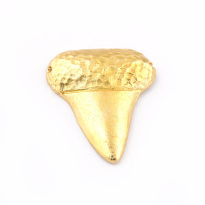 5 Pcs Beautiful Designer Shark Tooth 24k Gold Plated Over Solid Copper 23mmx20mm GPC561 - Tucson Beads