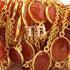 1 Foot Carnelian Connector Chain - 24k Gold  Plated Bezel Continuous Connectors Beaded  Chain BD862