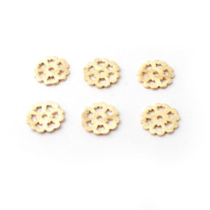 100 Pcs Finest Quality Golden Flower Charm Pendant 24k Gold Plated  11mm  Pack of 100Pieces GPC564 - Tucson Beads