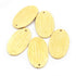 9 Pcs Gold Oval Charm 24k Gold Plated - 28mm X16mm - Gold Plated On Copper GPC567