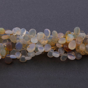 2  Strands Natural Ethiopian Opal Smooth Pear Briolettes - Welo Opal Pear Shape Beads 9x6mm-6x4mm 8 Inch BR3545 - Tucson Beads