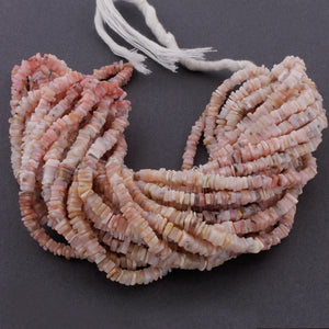 1 Strand Pink opal Smooth Heishi Beads - Square Flat Thin Beads 5mm 16 Inches BR3818 - Tucson Beads