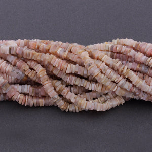 1 Strand Pink opal Smooth Heishi Beads - Square Flat Thin Beads 5mm 16 Inches BR3818 - Tucson Beads