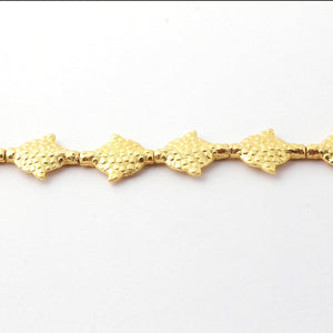 4 Strands Stamp Fish  Beads 24K Gold Plated on Copper - Fish  Beads 17mmx14mm  8 Inches Strand GPC523 - Tucson Beads
