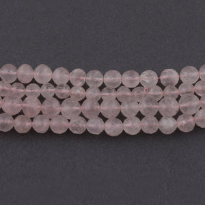 1 Strand Rose Quartz Faceted Center Drill Briolettes - Round Ball Beads 8mm-9mm 8 Inches BR3881 - Tucson Beads