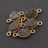 5 Pcs Mystic Black Druzy Druzzy Drusy Bezel 925 Sterling Vermeil Oval Double Bail Connector SS211