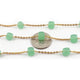 2 Feet Green Chalcedony 9mm Cubes Beaded Chain -Chalcedony Cubes Wire Wrapped 24k Gold Plated Chain BD819 - Tucson Beads