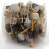 2 Feet Black Rutile/Tourmalited Quartz Cube 24k Gold Plated Wire Wrapped  Rosary Style Beaded Chain 8mm-11mm  BD624