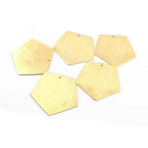 5 Pcs Beautiful Designer Hexagon Gold Plated Over Solid Copper Charm Pendant- 24k Gold Plated Charm 33mmx35mm GPC588 - Tucson Beads