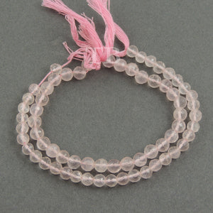 2 Strands Rose Quartz  Faceted Balls - Rose Quartz Balls Beads 6mm 7.5 Inches BR3965 - Tucson Beads