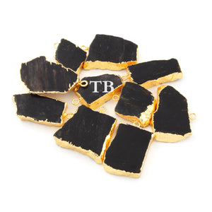 10 Pcs Black Rutile Druzy Druzzy Drusy Slice Electroplated 24K Gold Plated Pendant - 20mmx14mm-33mmx19mm Drz150 - Tucson Beads