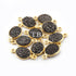10 Pcs Mystic Black Druzy Druzzy Drusy Oval Shape 925 Sterling Vermeil Double Bail connector 15mmx7mm-17mmX9mm SS269