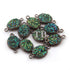 10 Pcs Mystic Green Druzy Druzzy Drusy Oval Oxidized Silver double Bail Connector 18mmx10mm SS276