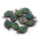 10 Pcs Mystic Green Druzy Druzzy Drusy Oval Oxidized Silver double Bail Connector 18mmx10mm SS276 - Tucson Beads