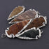 5 Pcs Brown Jasper Arrowhead 925 Silver Plated Charm Pendant -  Electroplated With Silver Edge 53x26mm-74x32mm AR270