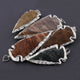 5 Pcs Brown Jasper Arrowhead 925 Silver Plated Charm Pendant -  Electroplated With Silver Edge 53x26mm-74x32mm AR270 - Tucson Beads