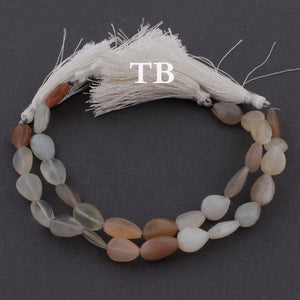 2 Strands Multi Moonstone Pear Drop Center Drill Beads Briolettes - 11mmx9mm-13mmx9mm 8 Inch  BR3800 - Tucson Beads