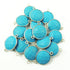 7Pcs  Turquoise 925 Sterling Silver Faceted Round Double Bail Connector-/Pendant  21mmx15mm SS323