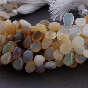 1 Strand Natural Ethiopian Opal Smooth Pear Briolettes - Welo Opal Pear Shape Beads 9x6mm-12x8mm 8.5 Inch BR4047 - Tucson Beads